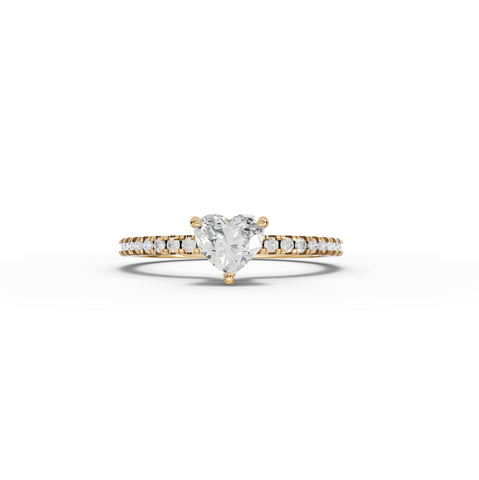 0.73 CT Heart Hidden Halo Pavé Ring