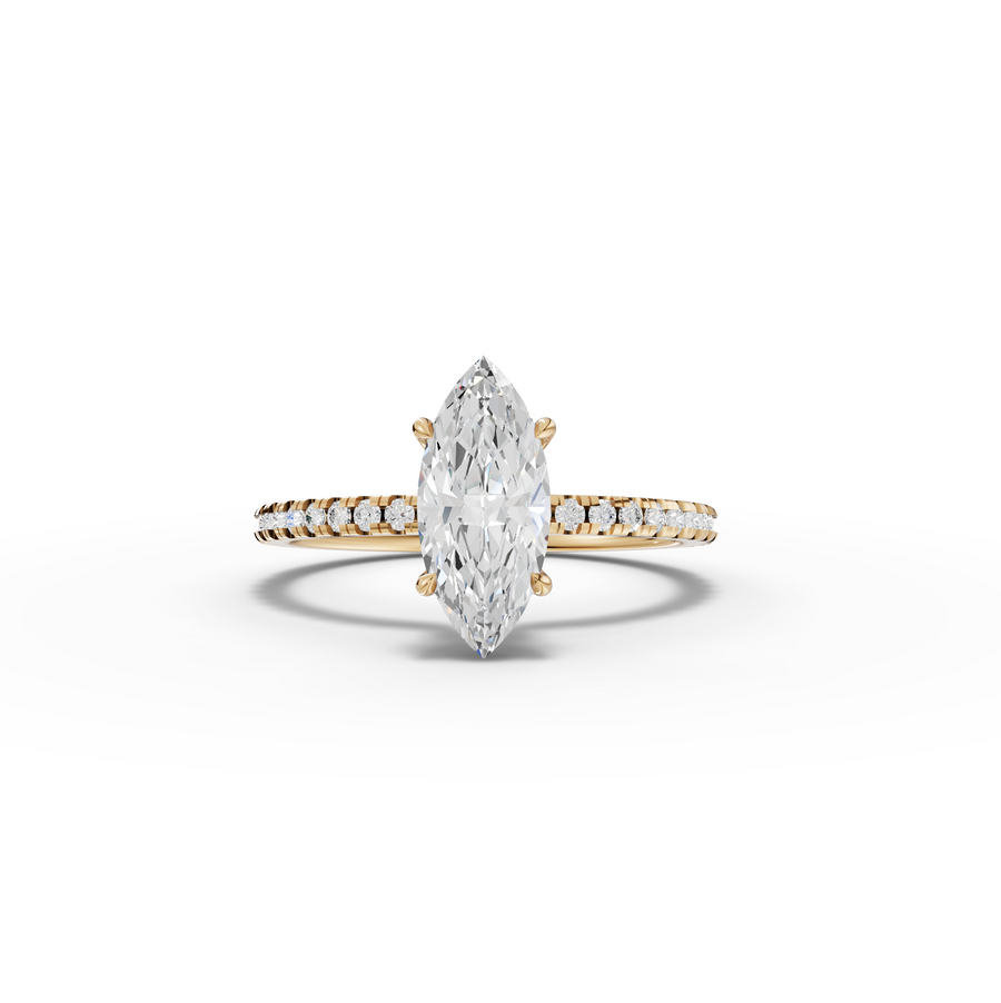 1.23 CT Marquise Hidden Halo Pavé Ring