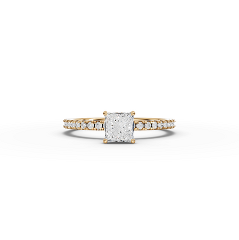 0.73 CT Princess Hidden Halo Pavé Ring