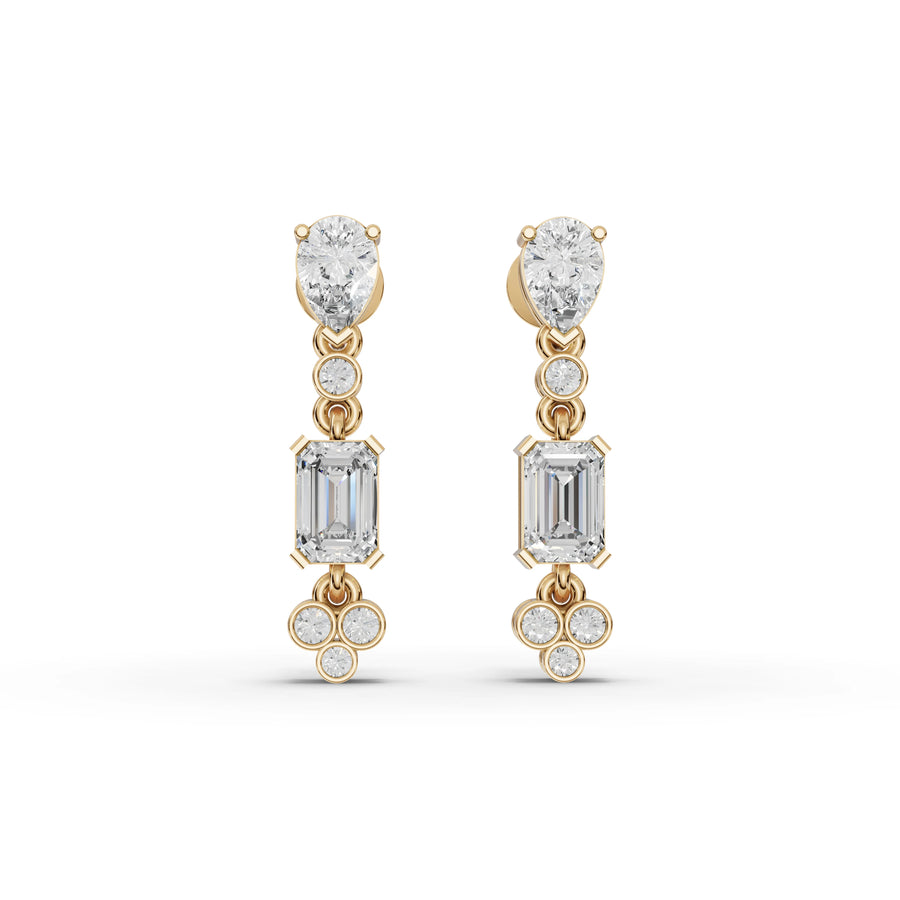 5.56 Ct Pear & Emerald Lab Diamond Set