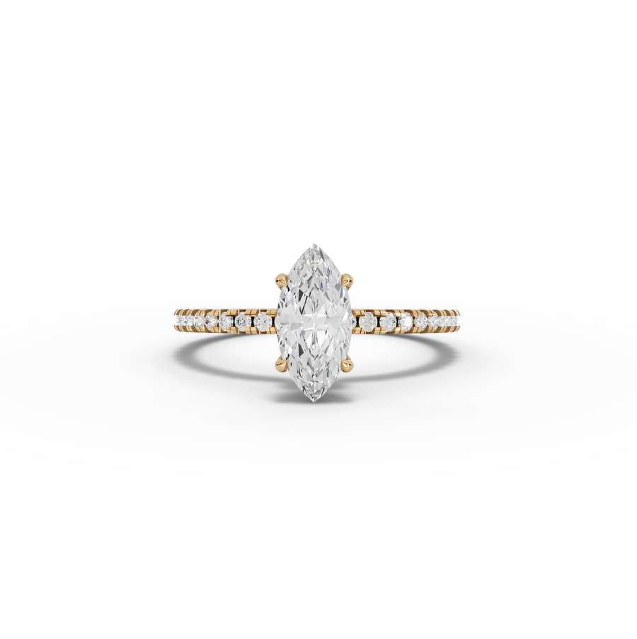 0.98 Ct Marquise Hidden Halo Pavé Ring