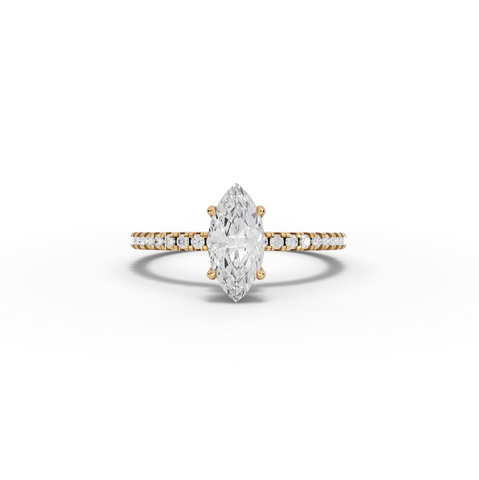 0.98 Ct Marquise Hidden Halo Pavé Ring