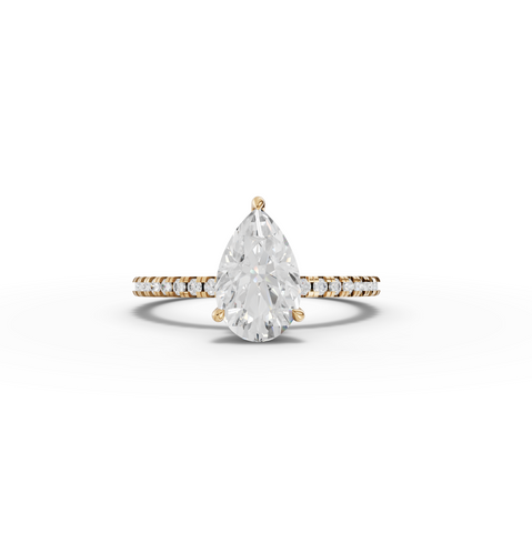 1.73 Ct Pear Hidden Halo Pavé Ring