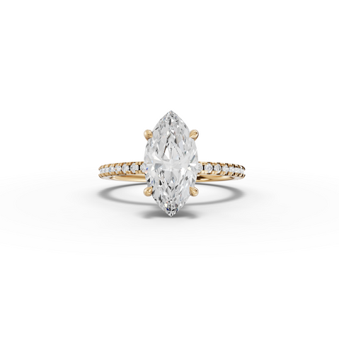 2.23 Ct Marquise Hidden Halo Pavé Ring