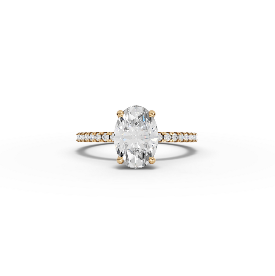 1.73 CT Oval Hidden Halo Pavé Ring