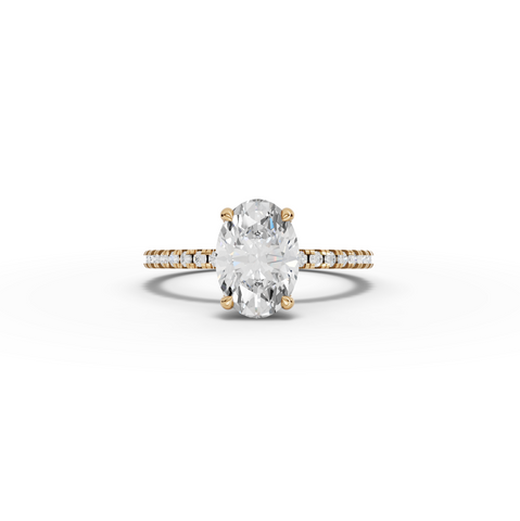 1.73 CT Oval Hidden Halo Pavé Ring