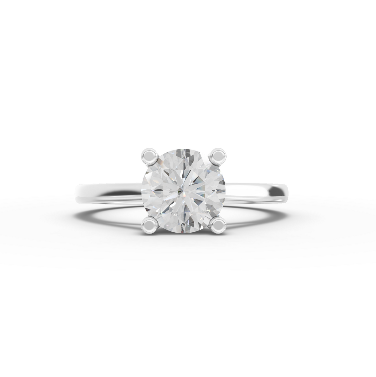 1.00 Ct Round Solitaire Lab Diamond Ring 1.00 Ct Center