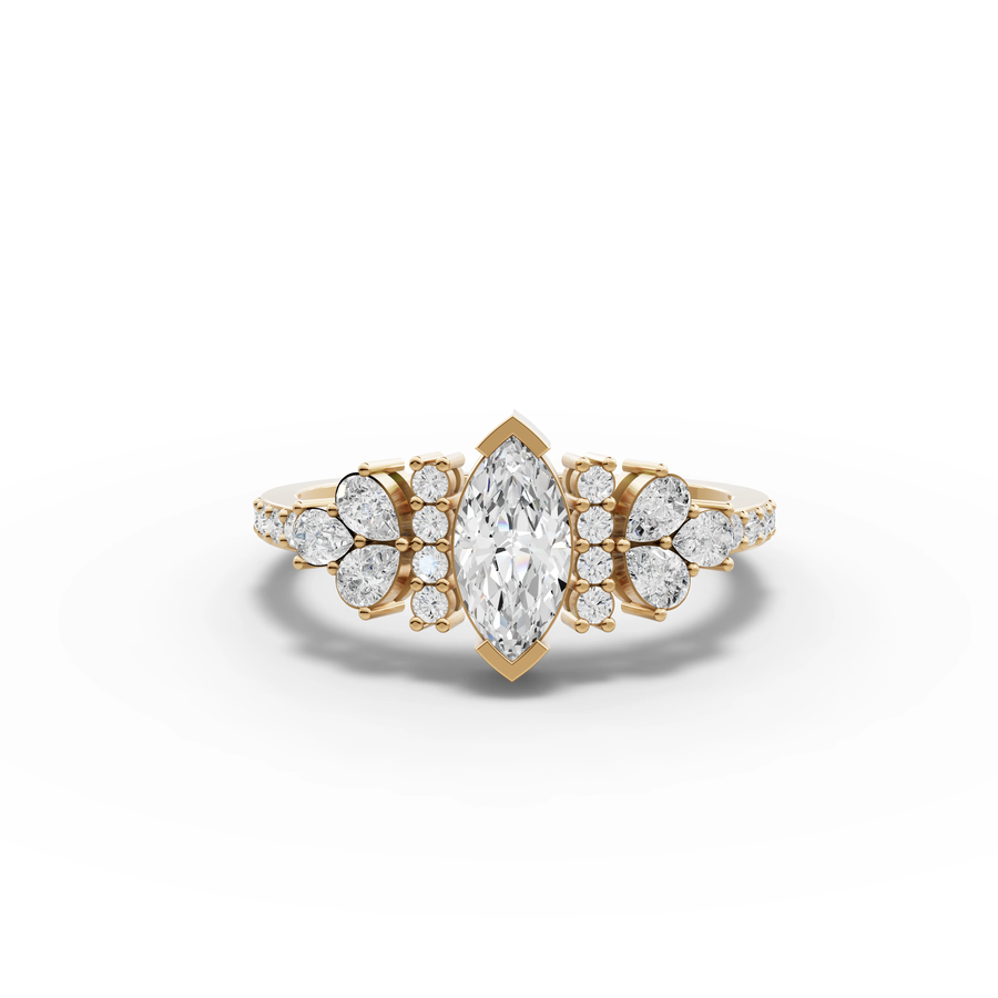 0.96 Ct Marquise With Side Diamond Ring