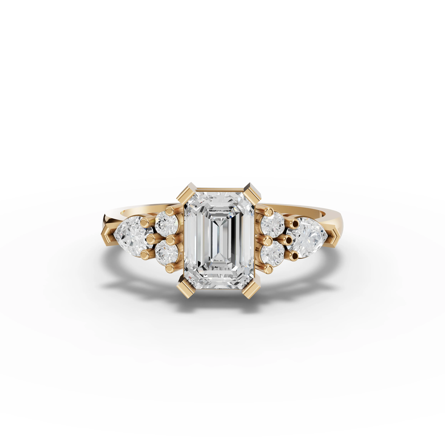 1.60 Ct Emerald Lab Diamond Cluster Ring