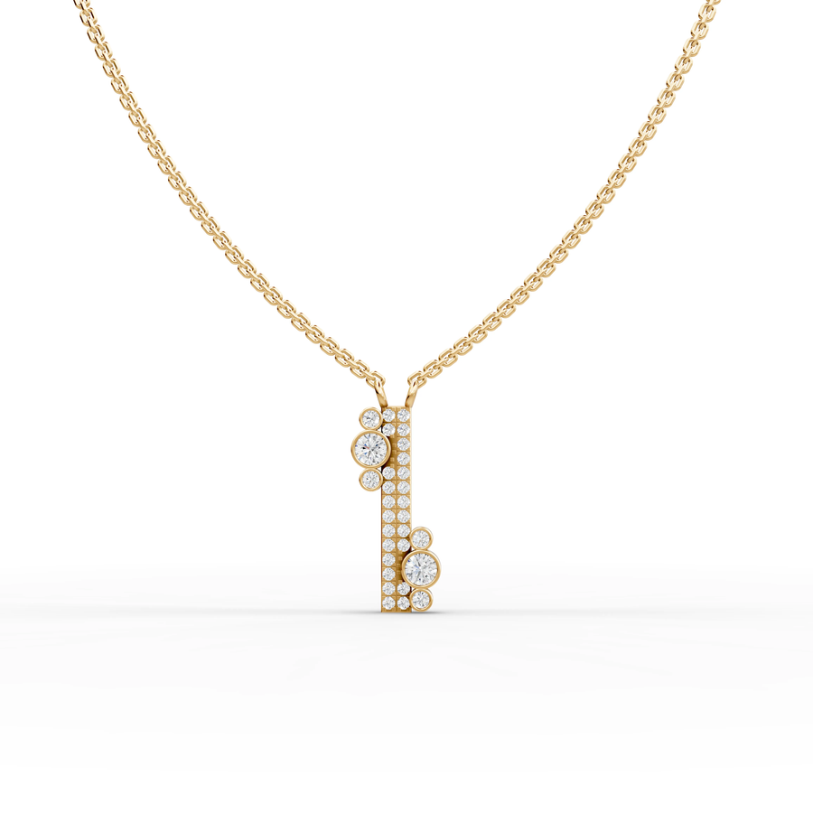 0.52 Ct Round Bezel Pavé Necklace