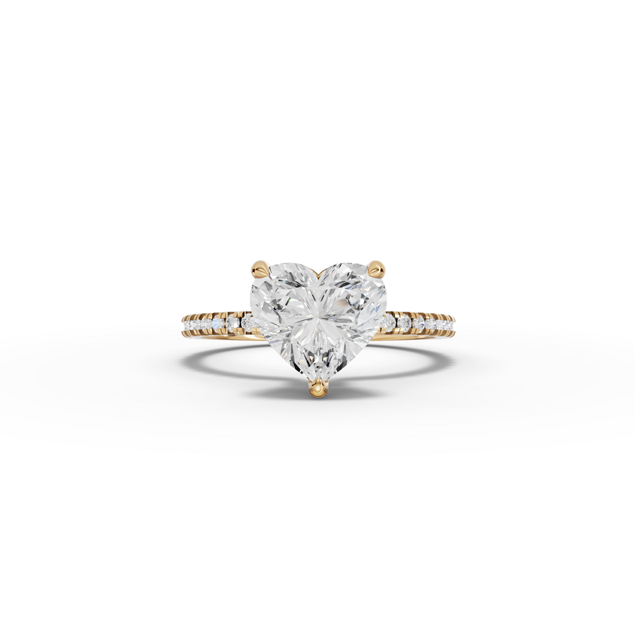 2.23 Ct Heart Hidden Halo Pavé Ring