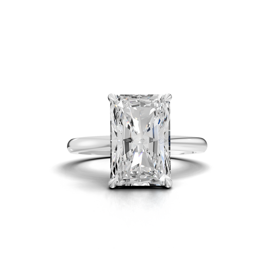 2.11 ct radiant solitaire lab diamond hidden halo ring with 2.00 ct center stone