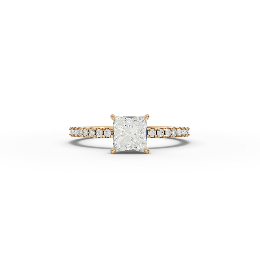 0.98 CT Princess Hidden Halo Pavé Ring