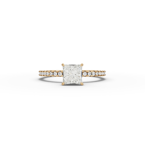 0.98 CT Princess Hidden Halo Pavé Ring