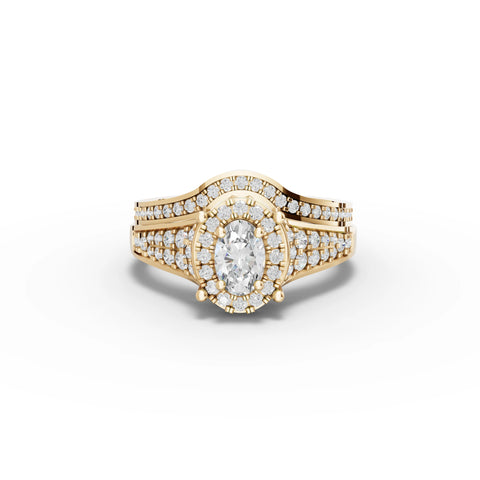 Oval Cut Lab Grown Diamond Bridal Set