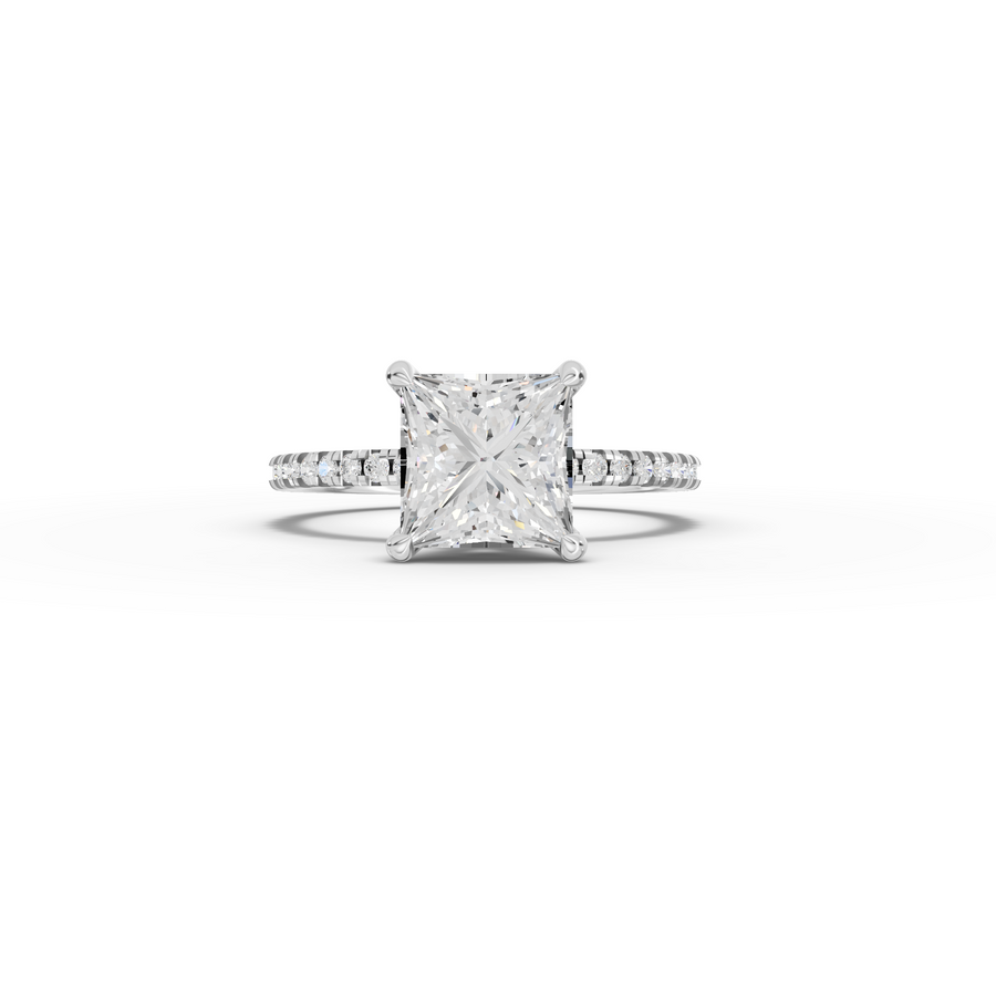 2.23 CT Princess Hidden Halo Pavé Ring