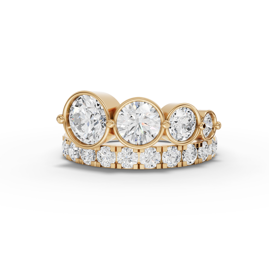 6.75 Ct Graduated Bezel Round Diamond Set