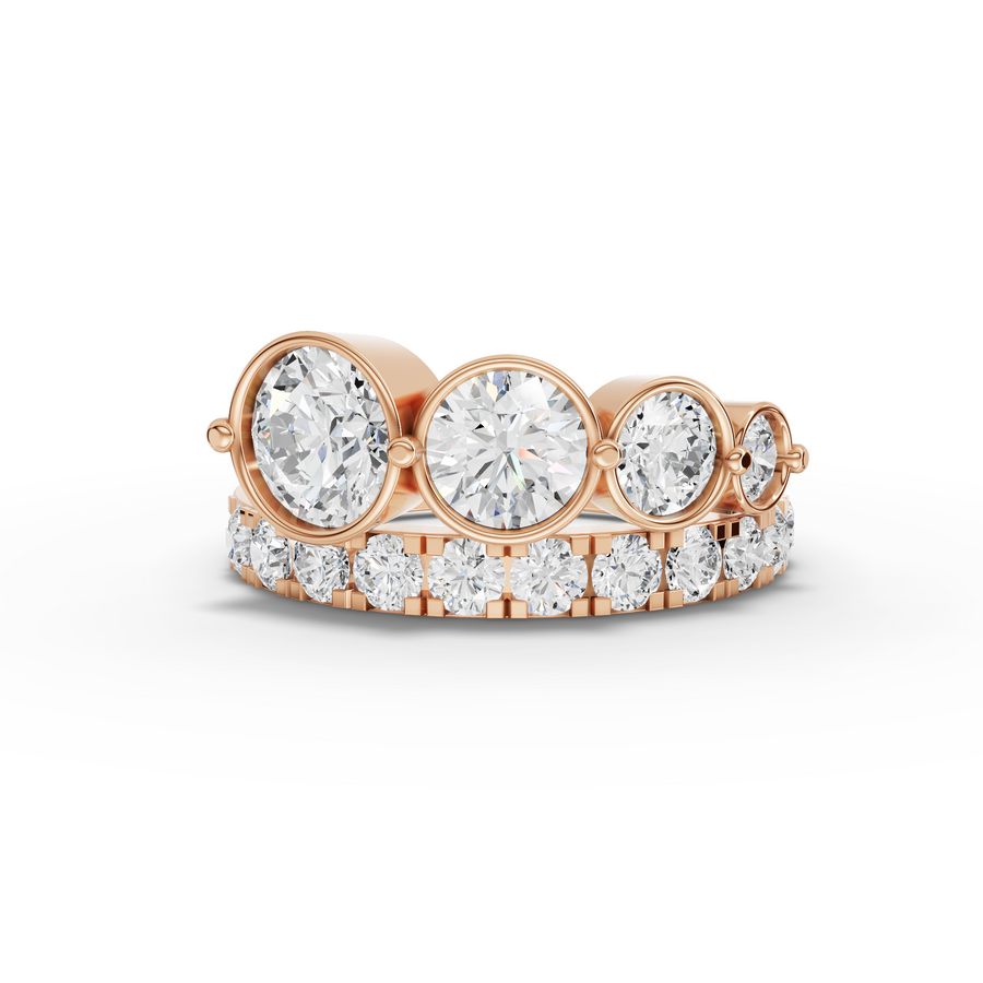 6.75 Ct Graduated Bezel Round Diamond Set