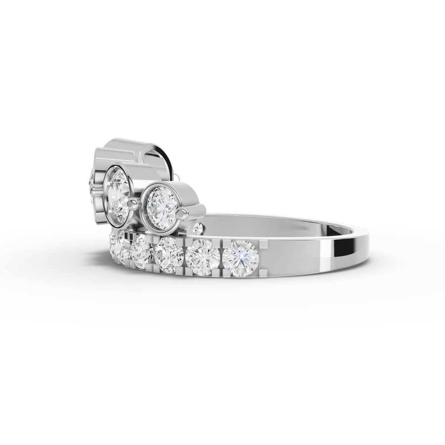 2.27 Ct Round Bezel Pavé Lab Ring
