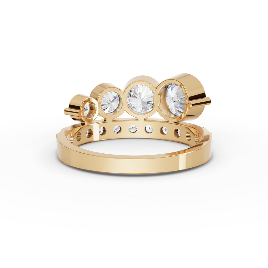 6.75 Ct Graduated Bezel Round Diamond Set