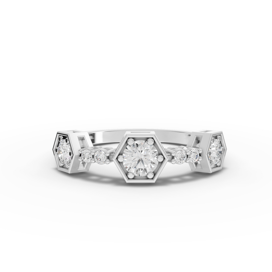 1.67 Ct Round Hexagon Lab Diamond Set