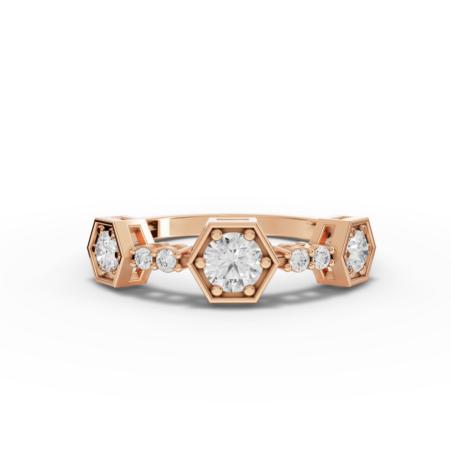 1.67 Ct Round Hexagon Lab Diamond Set