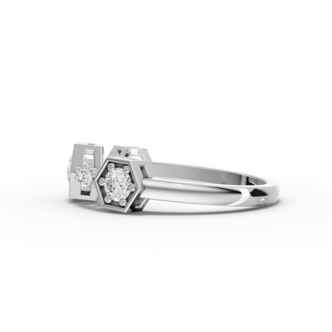 0.49 Ct Hexagon Geometric Lab Diamond Half Eternity Band