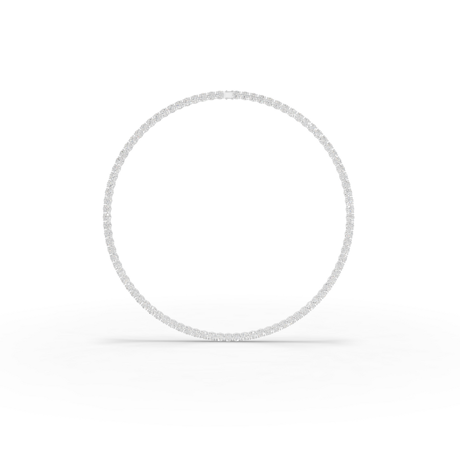 91.00 CT Round Lab Grown Diamond Tennis Necklace