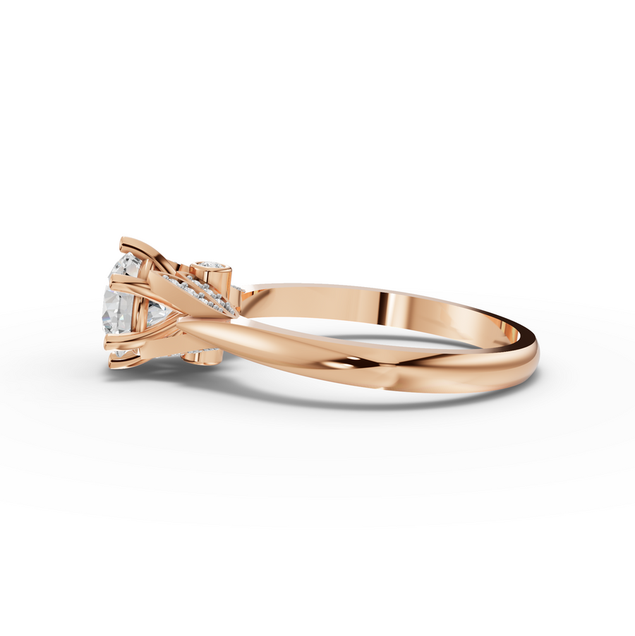 1.09 Ct Round Hidden Halo Ring 1.00 Ct Center