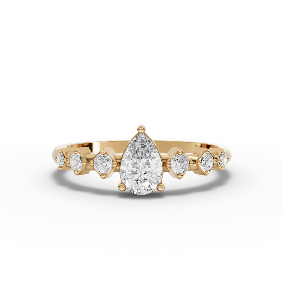 1.73 Ct Pear Solitaire Lab Diamond Set