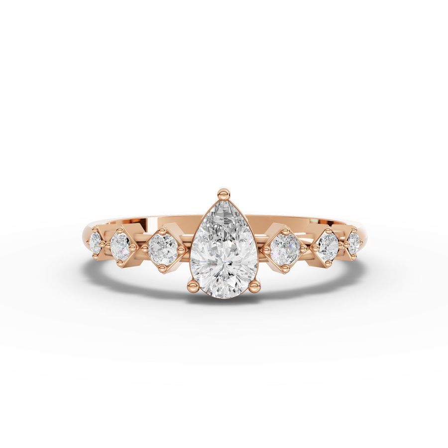 1.73 Ct Pear Solitaire Lab Diamond Set