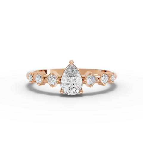 Lab-Grown Pear Diamond Necklace, Earrings & Ring Set