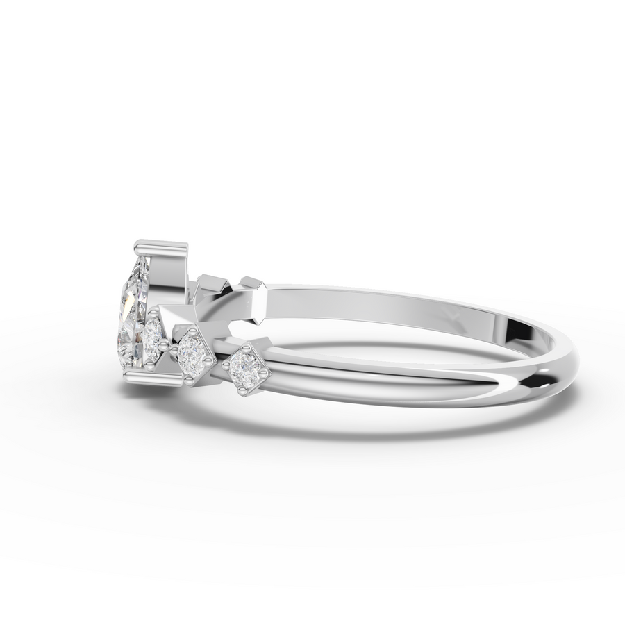 0.47 Ct Pear Lab Diamond Accent Ring