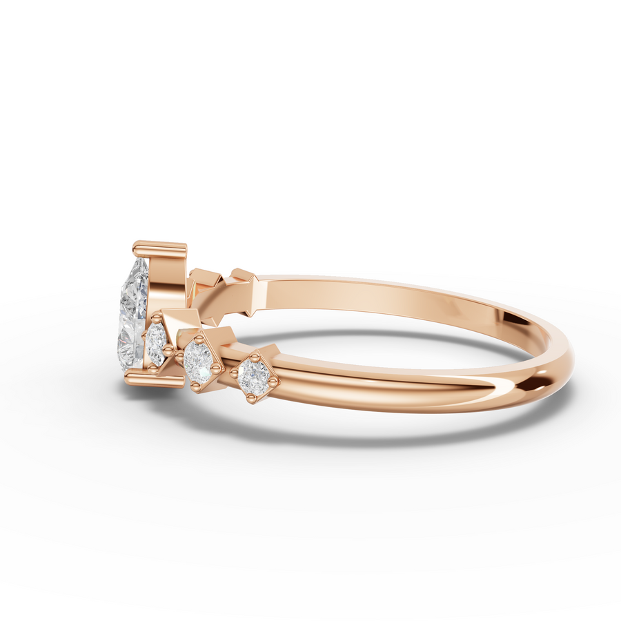 0.47 Ct Pear Lab Diamond Accent Ring