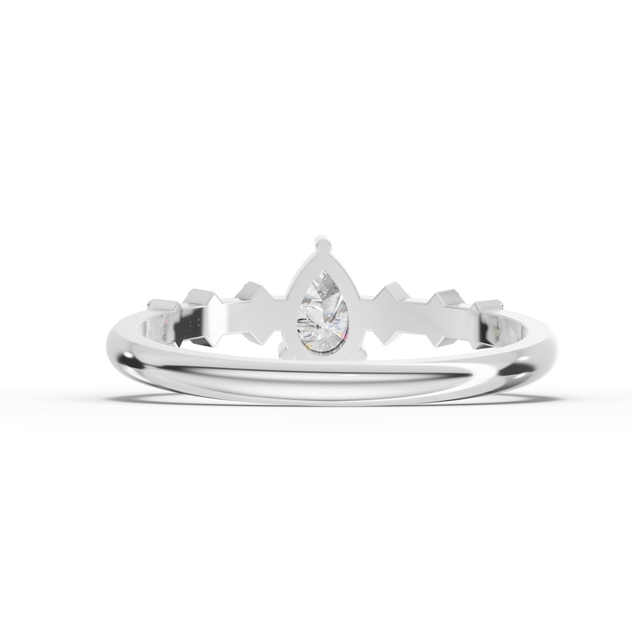 0.47 Ct Pear Lab Diamond Accent Ring
