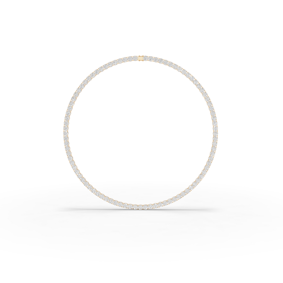 91.00 CT Round Lab Grown Diamond Tennis Necklace