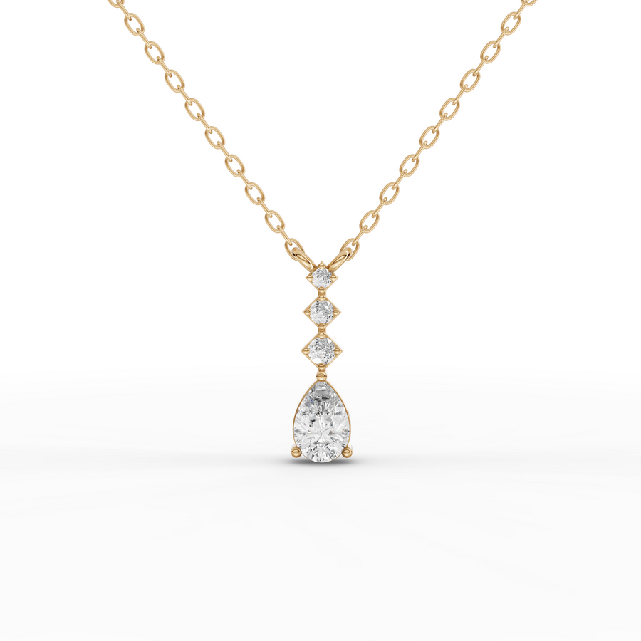 0.41 Ct Pear Lab Diamond Drop Necklace