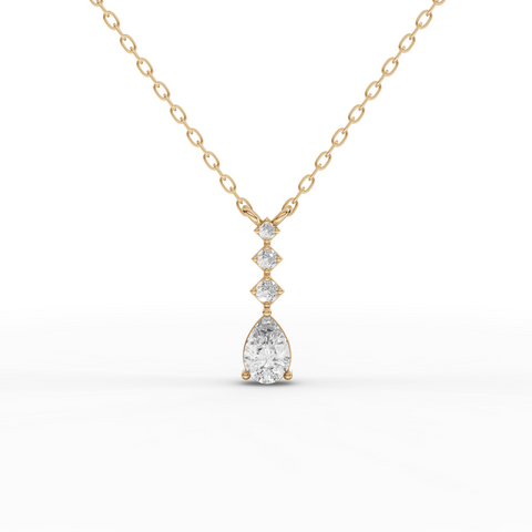 1.73 Ct Pear Lab Diamond Solitaire Jewelry Set with Drop Necklace & Earrings