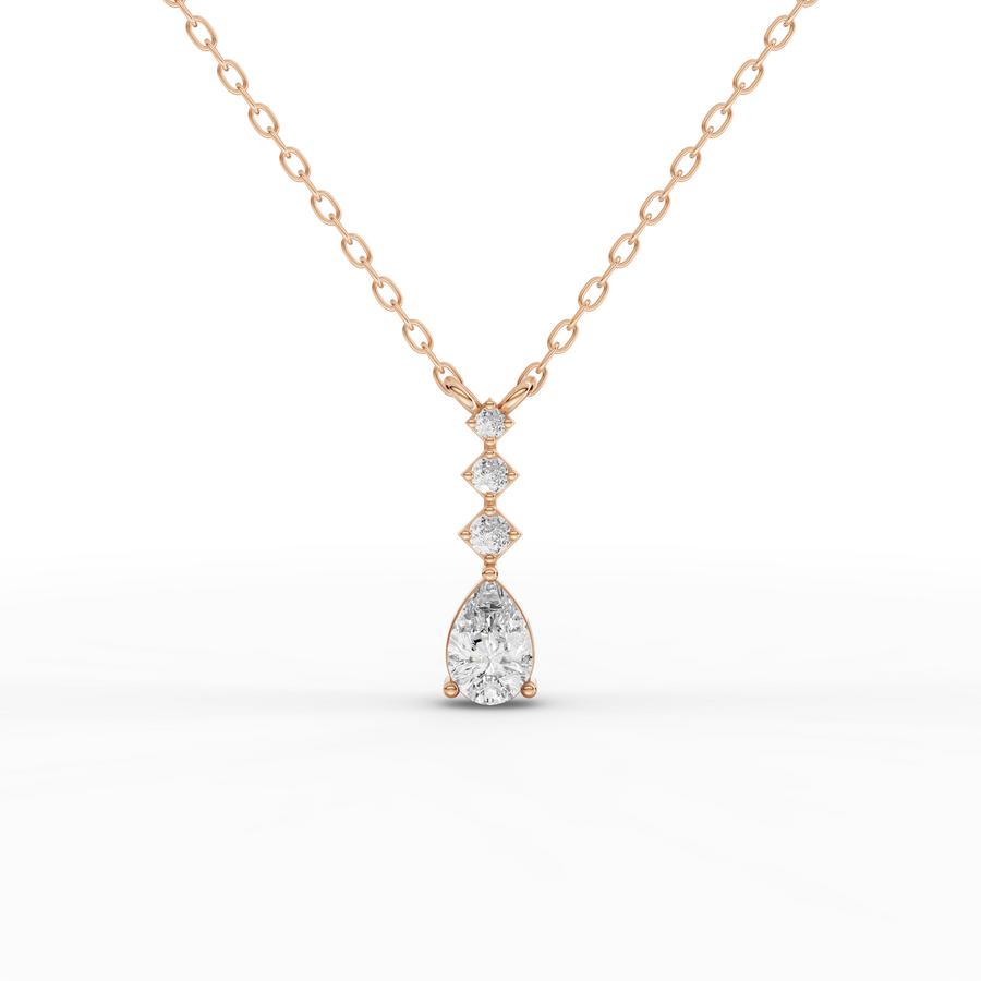 0.41 Ct Pear Lab Diamond Drop Necklace