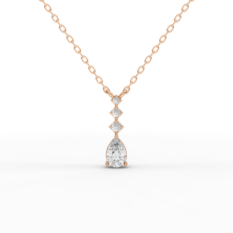 1.73 Ct Pear Lab Diamond Solitaire Jewelry Set with Drop Necklace & Earrings