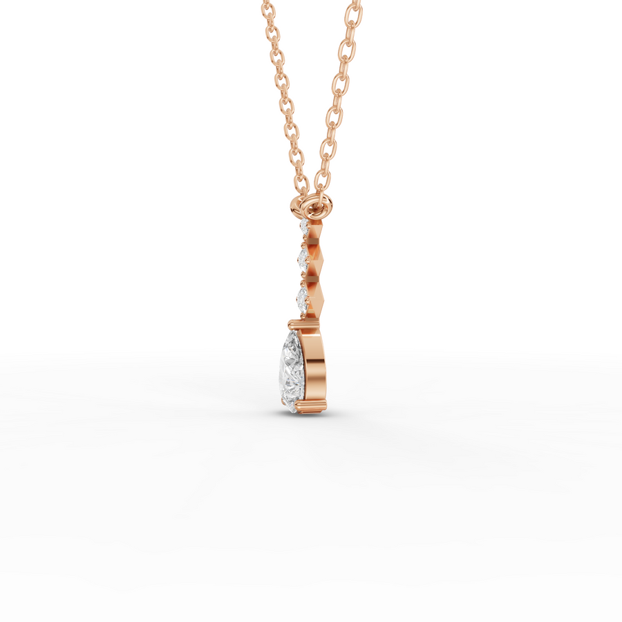 0.41 Ct Pear Lab Diamond Drop Necklace