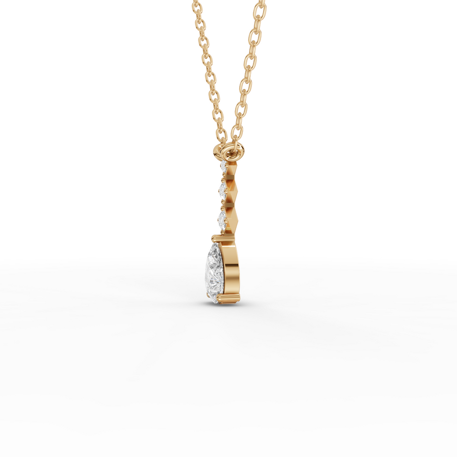 0.41 Ct Pear Lab Diamond Drop Necklace