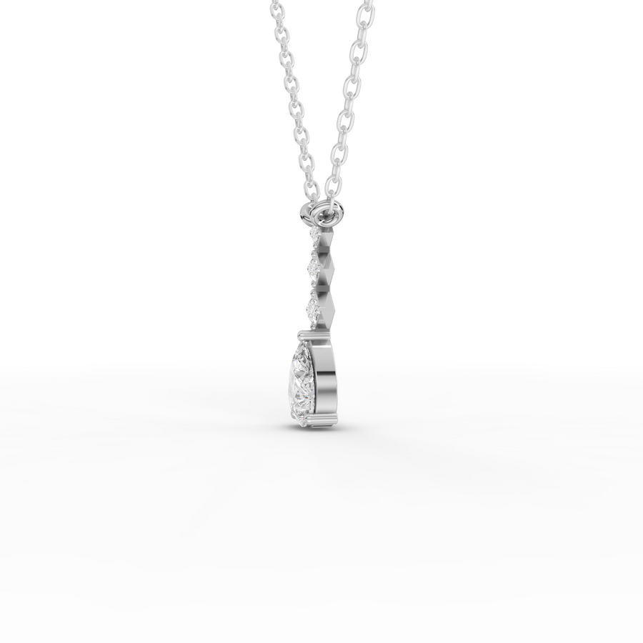 0.41 Ct Pear Lab Diamond Drop Necklace