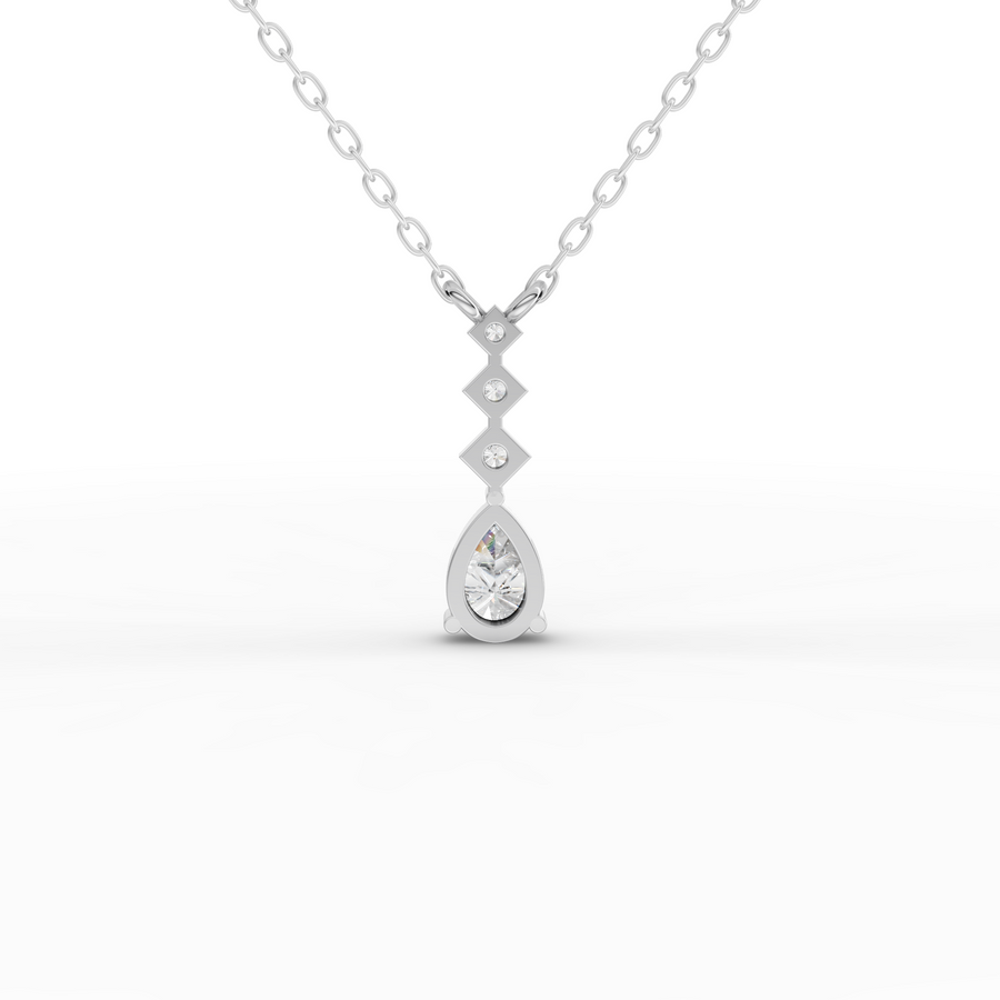 0.41 Ct Pear Lab Diamond Drop Necklace