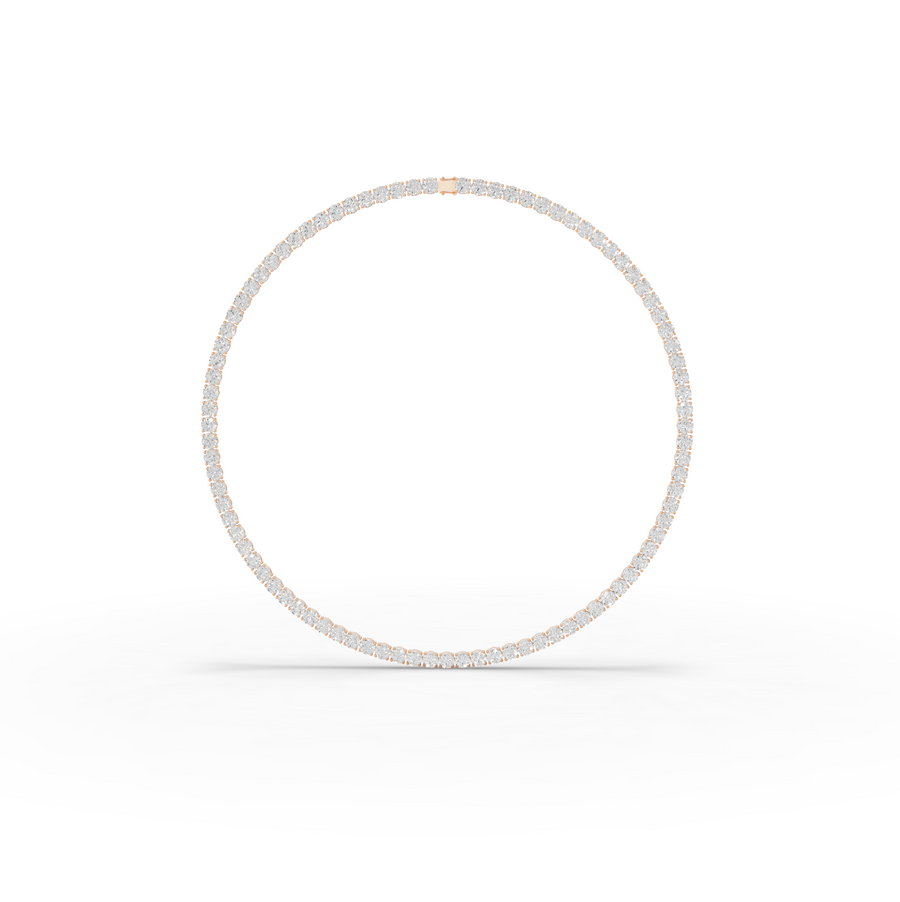 91.00 CT Round Lab Grown Diamond Tennis Necklace