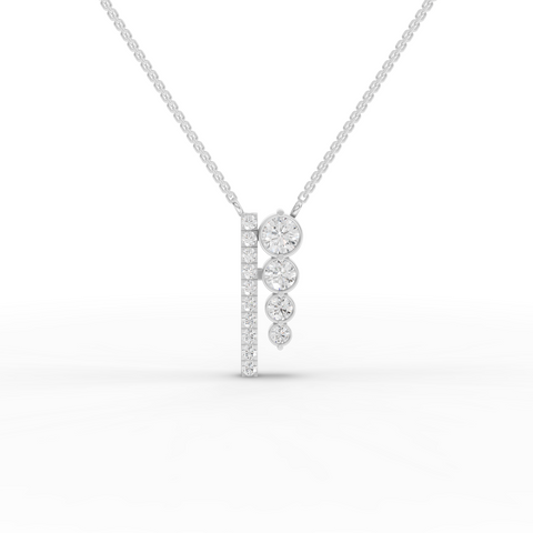 Lab-Grown Diamond Asymmetric Vertical Bar Drop Necklace