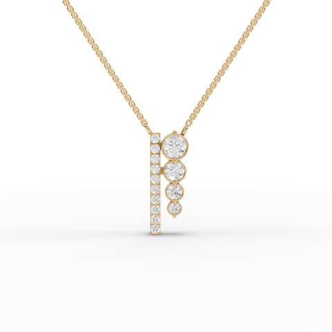 Lab-Grown Diamond Asymmetric Vertical Bar Drop Necklace