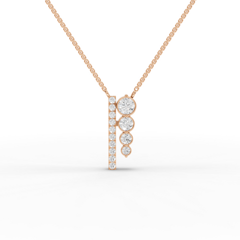 Lab-Grown Diamond Graduated Bezel Jewelry Set with Ring, Vertical Drop Necklace & Earrings