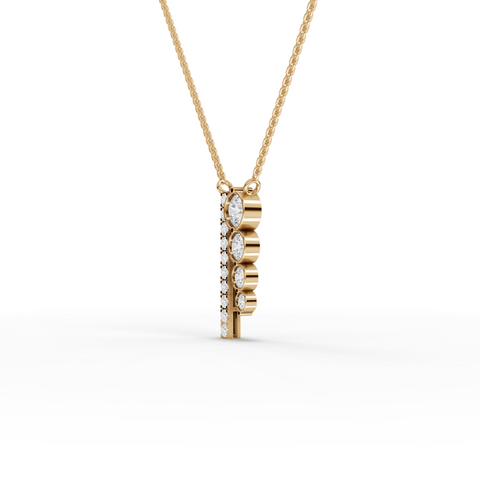 Lab-Grown Diamond Asymmetric Vertical Bar Drop Necklace