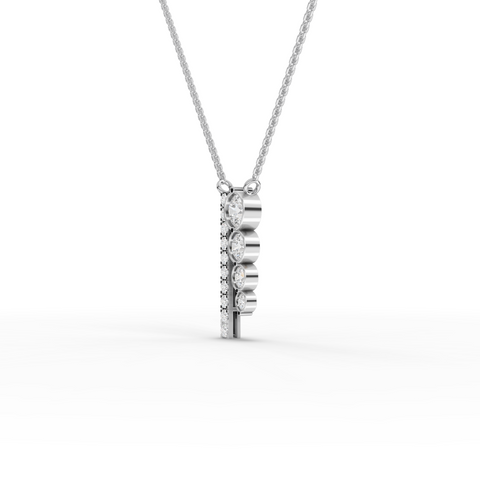 Lab-Grown Diamond Graduated Bezel Jewelry Set with Ring, Vertical Drop Necklace & Earrings